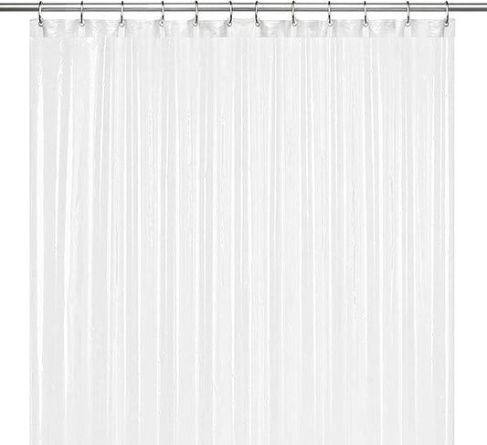 LiBa Bathroom Shower Curtain with 12 Shower Rings- Waterproof Plastic Shower Curtain Premium PEVA Non-Toxic with Rust Proof Grommets Frosted 10G Heavy Duty Bathroom Accessories 72x72