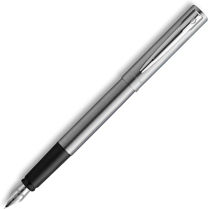 Waterman Allure Fountain Pen | Stainless Steel | Fine Nib | Blue Ink