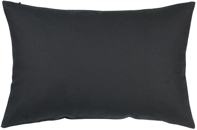 TangDepot 100% Cotton Solid Throw Pillow Cover 12x18 Charcoal Gray | 100% cotton, same-color zip, machine wash & air dry. For living room, bedroom, office, car. 42 colors, 59 sizes. Cover only.