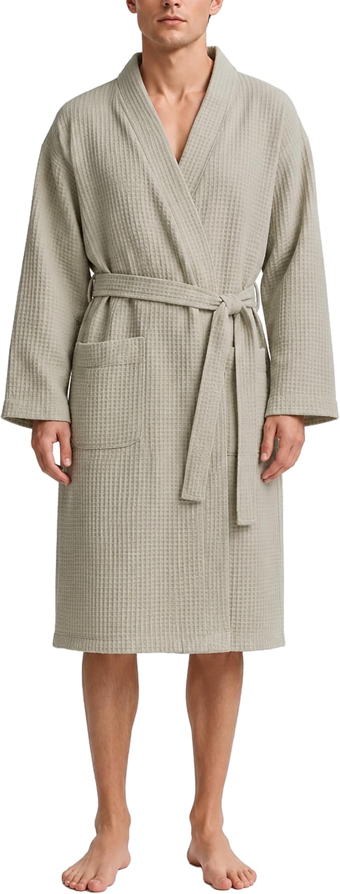 Lightweight Waffle Robe - Soft Cotton Bathrobe Spa Bathrobe for Daily Wear Home & Hotel