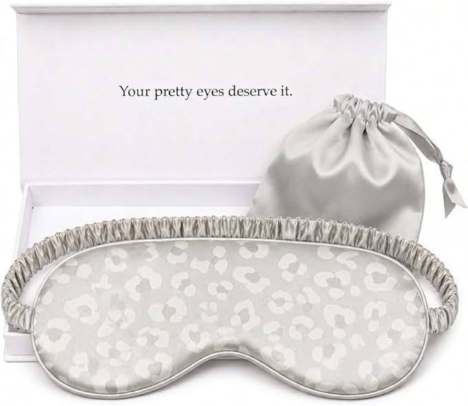 Silk Sleep Mask Light Blocking Luxury 100% Mulberry 22mm Silk Eye Mask Eye Cover Blindfold Ultra Soft Light & Comfy Anti Aging Skin Care with Travel Bag Gift Package