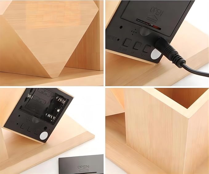 Digital Alarm Clock LED with Temperature Calendar Display 3 Level Brightness Adjustment Sound Activated Multifunctional Home Office Pencil Holder Desk Organizers