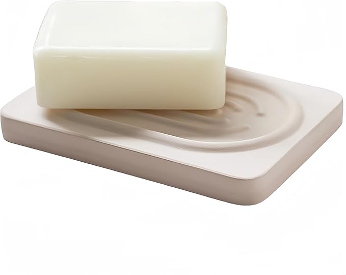 Soap Tray Water Absorbing Diatomite Dish Shampoo Bar Soap Holder Quick Dry Stone Soap Bar Holders Fast Drying Soap Saver Diatomaceous Earth Dishes for Shower Bathroom Bathtub Sink Organizer (Beige)