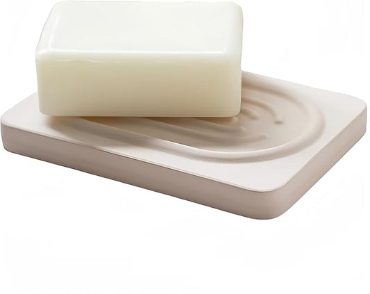 Soap Tray Water Absorbing Diatomite Dish Shampoo Bar Soap Holder Quick Dry Stone Soap Bar Holders Fast Drying Soap Saver Diatomaceous Earth Dishes for Shower Bathroom Bathtub Sink Organizer (Beige)