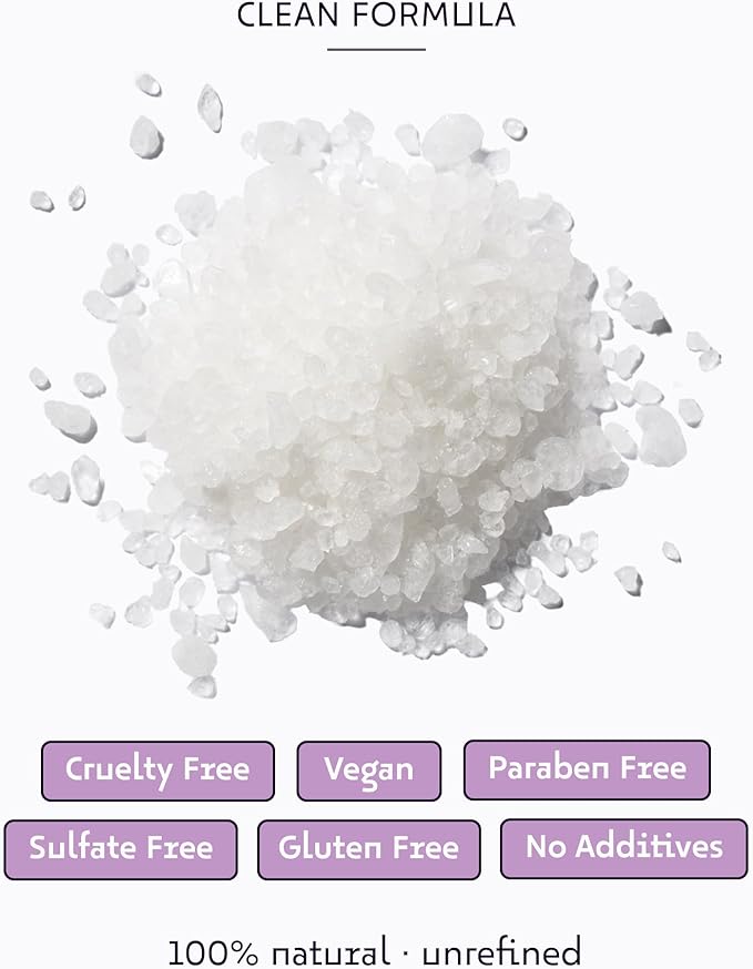 Dead Sea Salts for Soaking - Relaxing Salt Bath Soak for Body Rejuvenation - Natural Mineral Salts - Coarse Dead Sea Salt Bath Salts for Women & Men w/Lavender Infused Essential Oil (8.82 oz)
