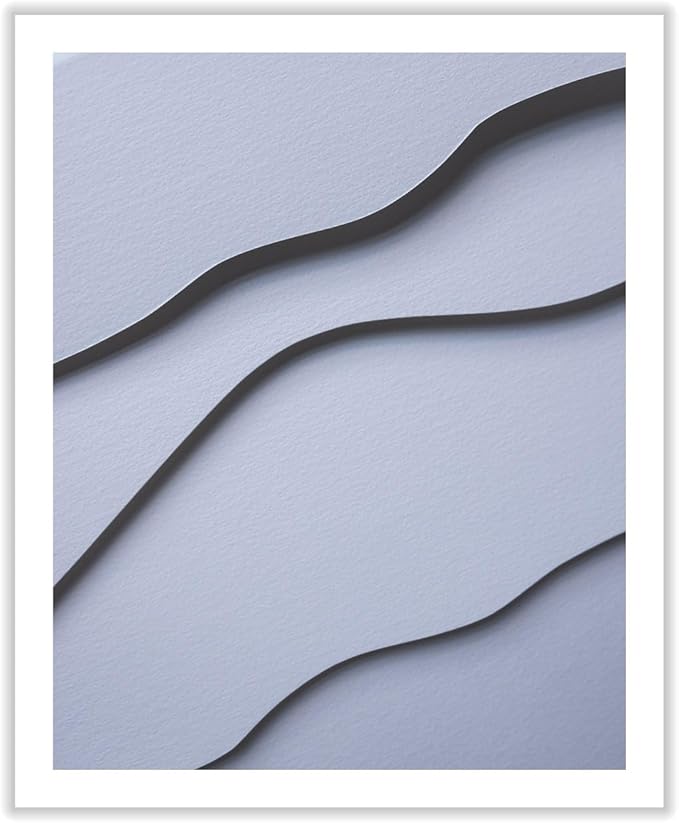Monem Art Minimalist White Paper Waves Print - Abstract Scandinavian Texture Poster - Wall Decor for Living Room, Bedroom or Office - 18x24 ROLLED CANVAS Wall Art by Mareike Bohmer