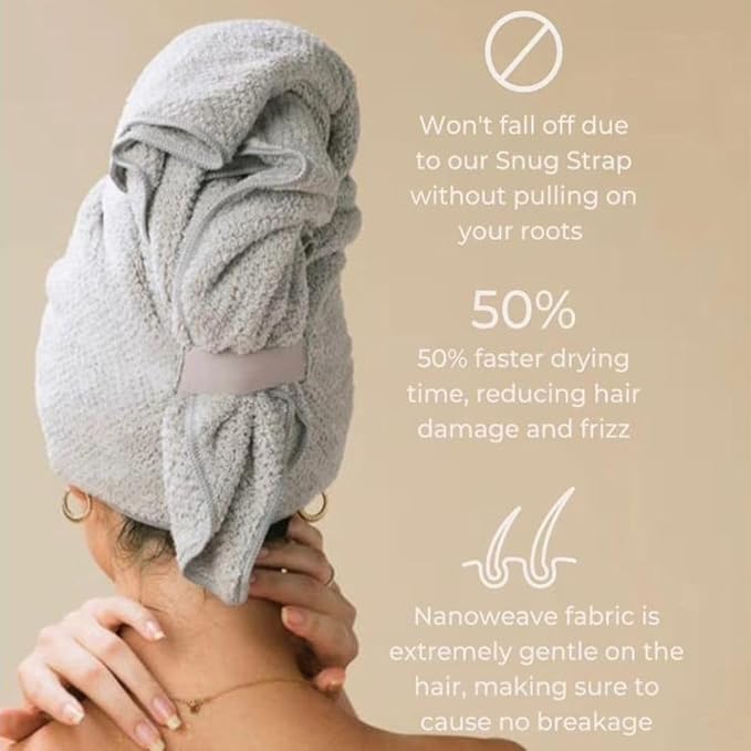 Volo Hero Hair Towel – Ultra Soft Nanoweave™ Microfiber, Super Absorbent Quick Dry, Reduces Dry Time 50%, Anti-Frizz & Breakage, Secure Snug Strap, Large Wrap for All Hair Types - Orchid