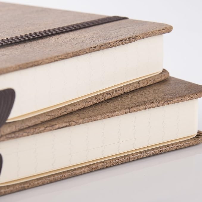 Lemome Ruled Notebook/Journal - Eco-Friendly Natural Cork Hardcover Writing Notebook with Pen Loop & Premium Thick Paper - A5 (5x8) Bound Classic Notebook