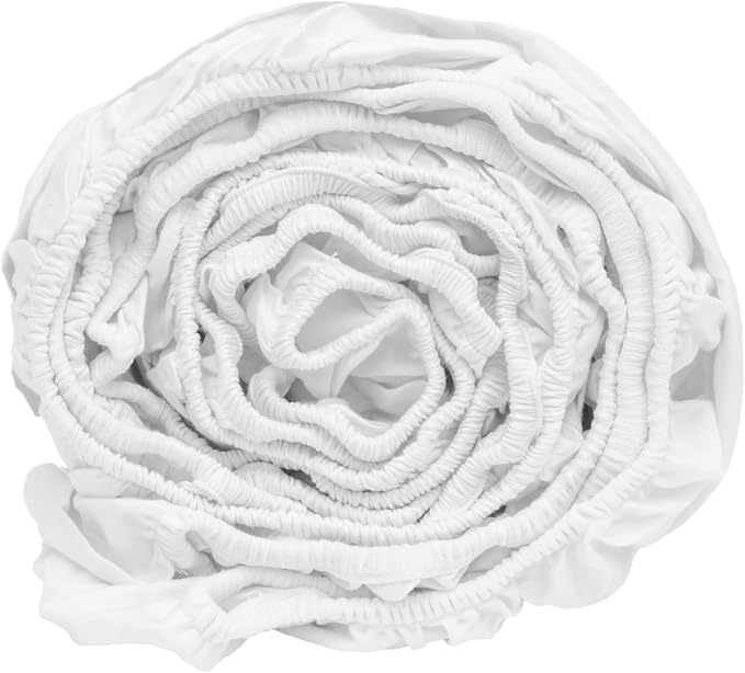 Organic Cotton Twin Fitted Sheet - 100% GOTS Certified Organic Cotton, White, Breathable, Toxic-Free, All-Natural, Soft, Cooling Fitted Sheets with Elastic - Sateen Fitted Sheets (Twin)
