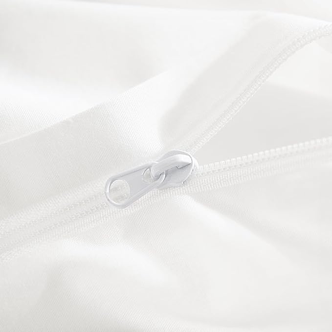 NEXHOME PRO Duvet Cover Set 100% Washed Cotton Full Size Linen Feel Textured Organic Natural 3 Pieces Bedding Set with Zipper Closure and Corner Ties, Breathable and Soft (White, No Comforter)