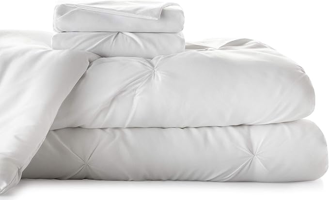 LINENSPA All Season Hypoallergenic Down Alternative Microfiber Comforter, Full, Bright White