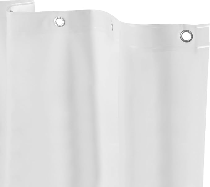 Kenney - Microban PEVA Shower Curtain Liner, Waterproof Medium-Weight 4.8 Gauge Design with Rust-Resistant Metal Grommets and Weighted Magnetic Hem, 70" x 72", Frosted