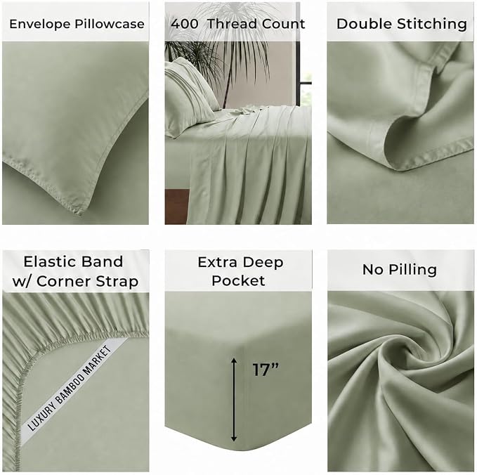 Queen Envelope Pillowcase Set | 100% Viscose | Organically Grown | Ultra Soft | Cooling | 2pcs [Willow]