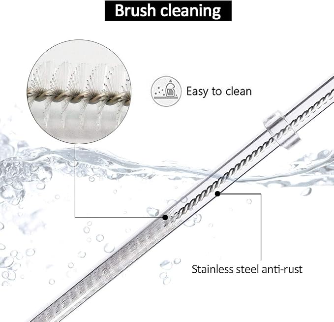 ZYTC Reusable Straws for YETI, Set of 6 Straws and 2 Cleaning Brushes | 20OZ and 30OZ Cups, For Yeti, Tritan