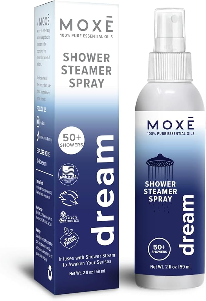 MOXĒ Shower Steamer Spray Dream Essential Oil Shower Spray – Relaxing Aromatherapy Mist for Home Spa Experience – Pure Plant Based Fragrance for Daily Routine – 1 Pack, 2oz