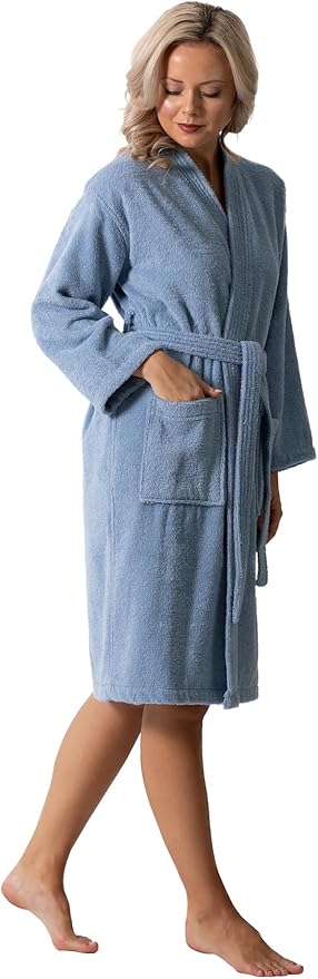 Luxurious Turkish Terry Kimono Collar Super-Soft Terry Absorbent Bathrobes for Women