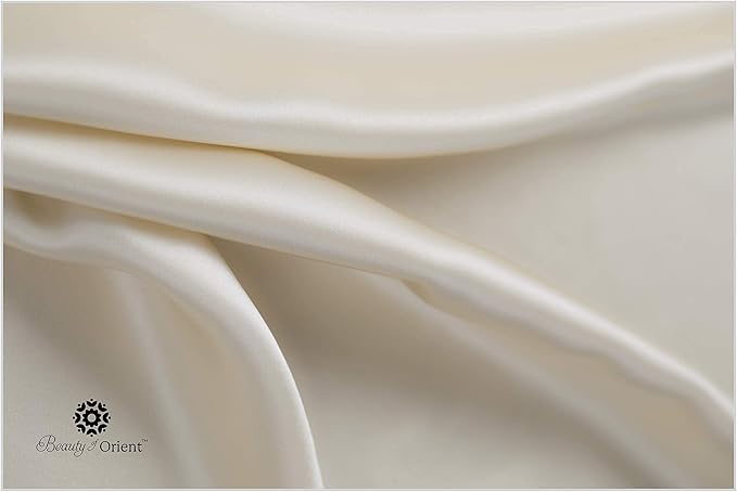 19 Momme Premium Mulberry Silk Pillowcase for Hair and Skin | Handcrafted Hypoallergenic & Anti-Acne 100% Silk Pillow Cases with Zipper | Standard - 20" x 26", Vanilla Ice