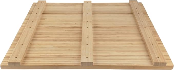 BambooMN Bamboo Bath Mat for Bathroom, Spa, Outdoor Shower, Extra Large Square (24" x 24" x 1.3"), Anti-Slip, Water Resistant Coating - 1 Piece
