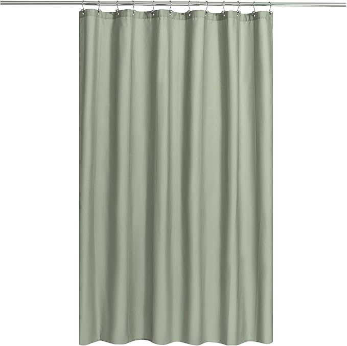 N&Y HOME Fabric Shower Curtain or Liner with Magnets Sage Green - Hotel Quality, Machine Washable, Water Repellent - Sage, 72x72