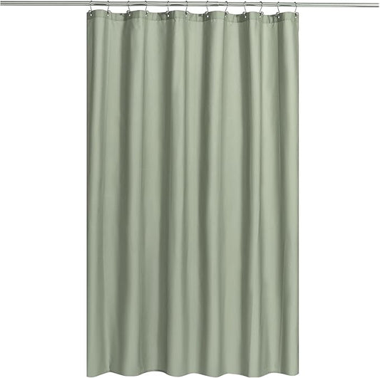 N&Y HOME Fabric Shower Curtain or Liner with Magnets Sage Green - Hotel Quality, Machine Washable, Water Repellent - Sage, 72x72