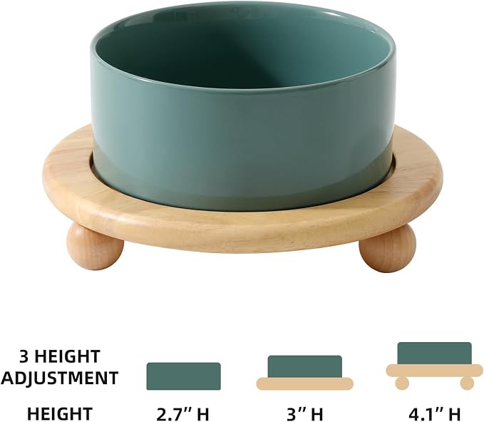 Havniva Raised Cat Bowls Water Bowl 6.1” Elevated Ceramic Cat Food and Water Bowl Whisker Friendly Pet Food Bowls for Indoor Cats, Wide Cat Water Dish Prevent Whisker Fatigue Non Slip Cat Feeder