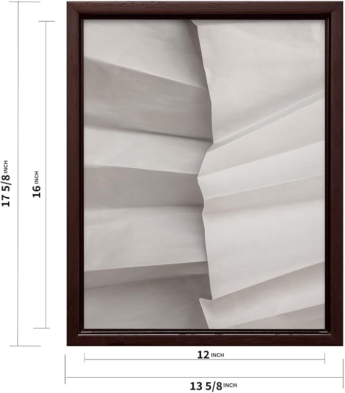 Monem Art Minimalist Folded Paper Texture Print - Neutral Abstract Modern Art Poster - Wall Decor for Living Room, Bedroom or Office - 12x16 Brown Framed CANVAS Wall Art by Mareike Bohmer