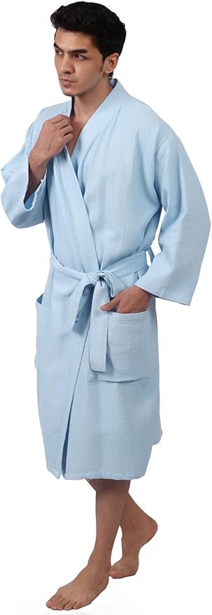 Women's Waffle Bathrobe – 100% Cotton, Lightweight & Absorbent, Spa Robe, Hotel & Lounge Robe