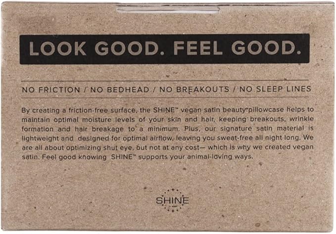 Vegan Satin Hydrating Beauty Pillowcase (Champagne, Standard)