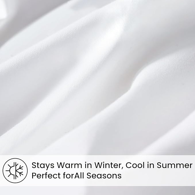 COHOME Quilted Twin/Twin XL Comforter - All-Season Down Alternative Duvet Insert - Luxury Hotel Cooling Pure White Comforter with Anti-Clump Tech & 8 Tabs - Reversible （64"x88"）