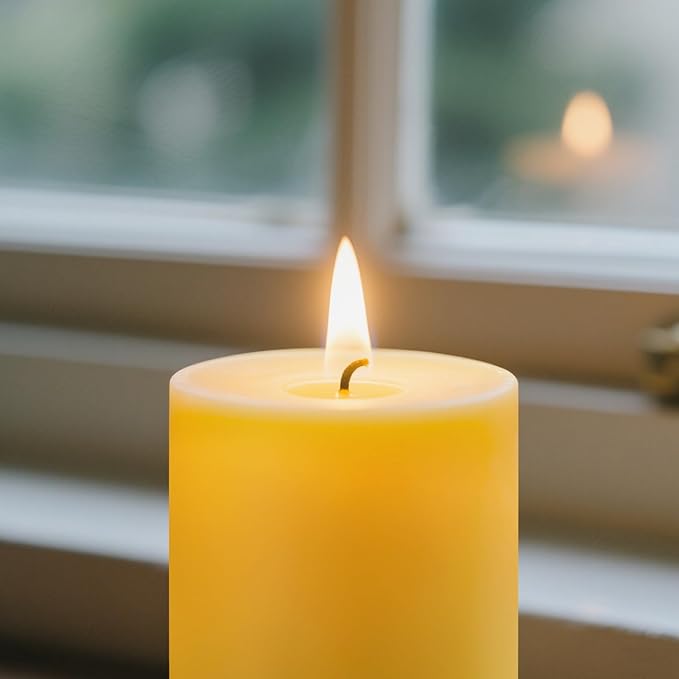 3x6 Inch Beeswax Pillar Candles, 3 Pack 309 Hour Large Bees Wax Candle for Home Emergency Candles, Beeswax Pillar Candle for Home Holidays Decor Spa Relaxation