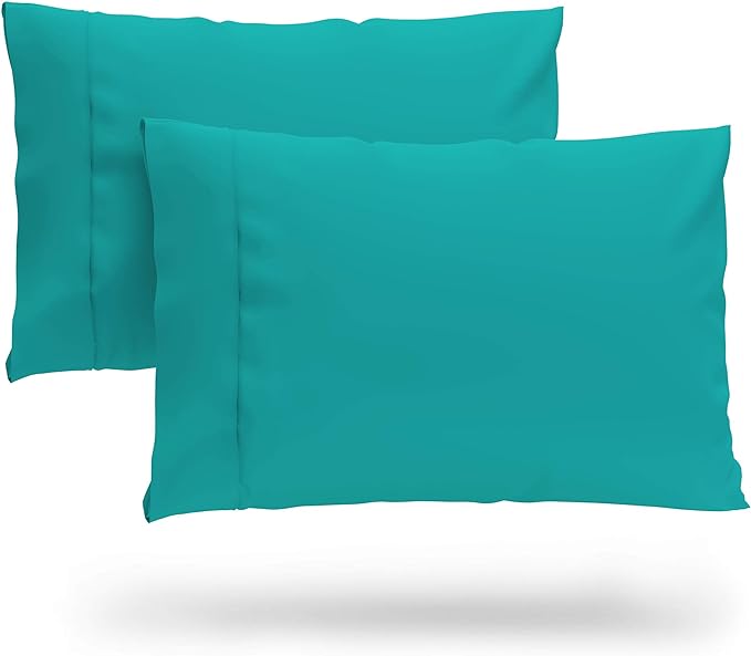 Cosy House Collection Premium Rayon Derived from Bamboo Pillowcases | Ultra Soft, Cooling & Breathable Bedding - Set of 2 (Standard/Queen, Turquoise)