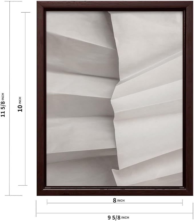 Monem Art Minimalist Folded Paper Texture Print - Neutral Abstract Modern Art Poster - Wall Decor for Living Room, Bedroom or Office - 8x10 Brown Framed CANVAS Wall Art by Mareike Bohmer