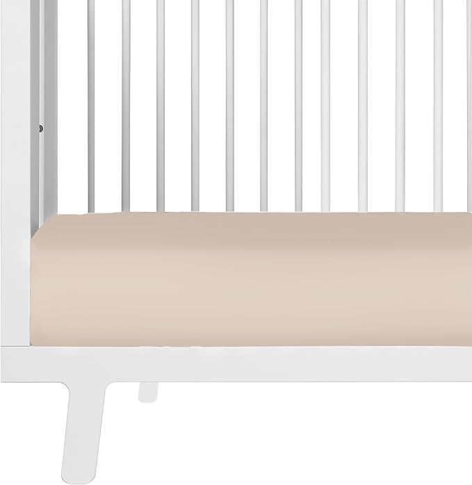Makemake Organics GOTS Certified Organic Cotton Fitted Crib Sheet Soft Breathable (28"x52", Pecan)