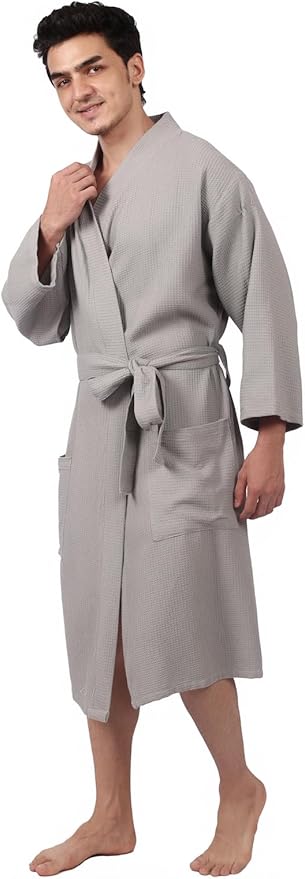 Women's Waffle Bathrobe – 100% Cotton, Lightweight & Absorbent, Spa Robe, Hotel & Lounge Robe