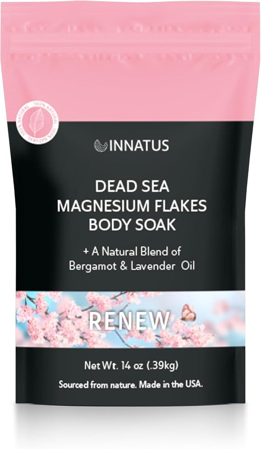 Pure Dead Sea Magnesium Flakes Clarity Soak – Relaxing & Replenishing 14oz Bath Soak –Infused with Natural Oils for Muscle Recovery