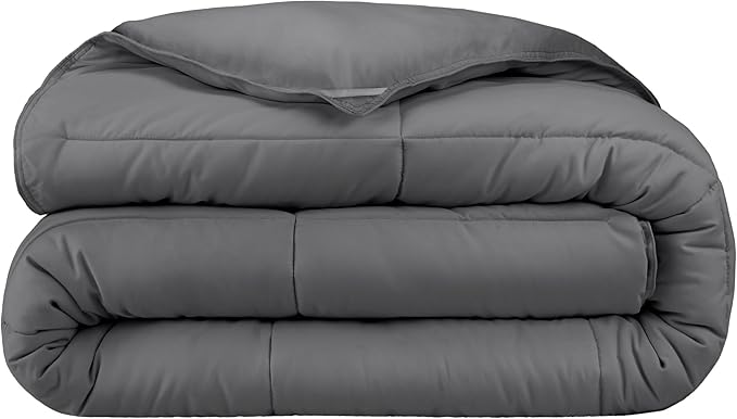 Bare Home Duvet Insert Comforter - Full Size - Goose Down Alternative - Ultra-Soft - Premium 1800 Series - All Season Warmth - Bedding Comforter (Full, Grey)