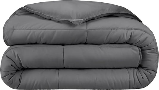 Bare Home Duvet Insert Comforter - Oversized King - Goose Down Alternative - Ultra-Soft - Premium 1800 Series - All Season Warmth - Bedding Comforter (Oversized King, Grey)