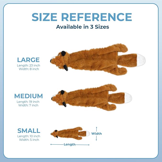 Best Pet Supplies Squeaky Dog Toys with Soft Durable Fabric for Small, Medium and Large Pets Interactive Toy for Indoor Play, Supports Active Biting and Play - Fox, Small