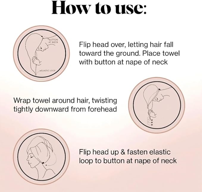 Luxury Microfiber Hair Towel Wrap for Women - Quick Dry, Super Absorbent Hair Turban, Soft & Lightweight Anti-Frizz Towel for Long, Thick & Curly Hair (Nude, 48" × 24")