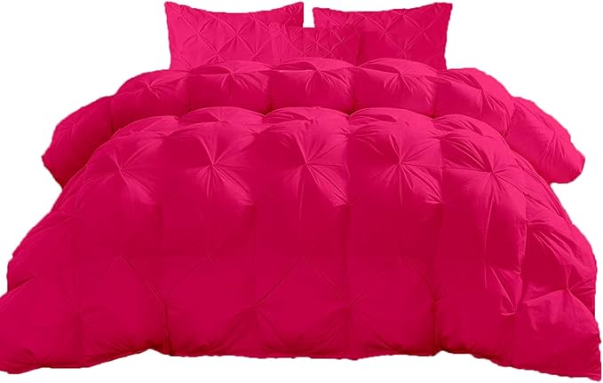 Hypoallergenic 1000-TC Pinch Pleated Down Alternative Comforter Full Size 82 x 86 Inches 1pc Comforter & 2 pcs Pillow Covers, 700 GSM & All Side Corner Tabs 100% Egyptian Cotton
