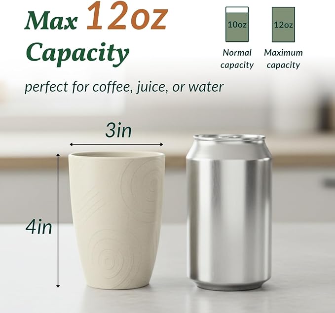Homienly Plastic Cups Alternatives Unbreakable Drinking Glasses Wheat Straw Cup Sets for Kitchen Camping Party RV Stackable Water Tumblers Dishwasher Freezer & Microwave Safe 6 PCS (12OZ, Multi)