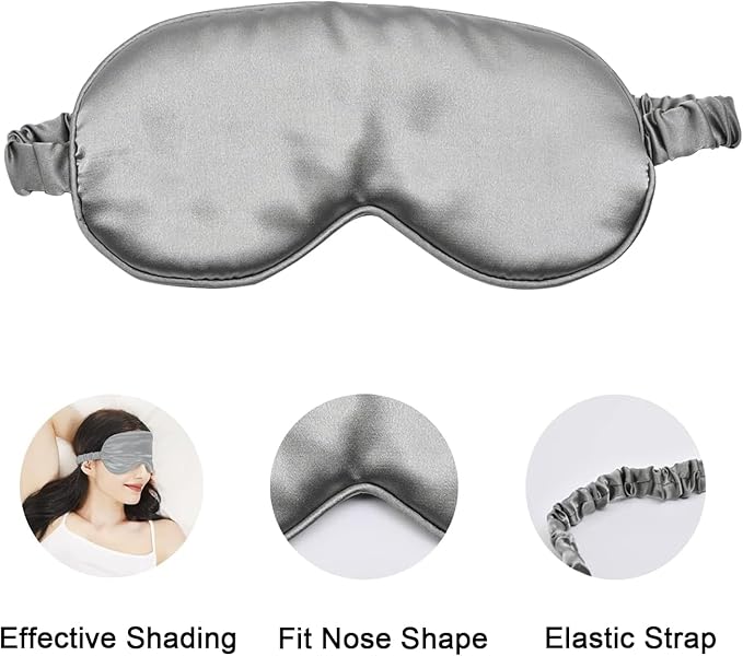 LERSVICVIL Sleep Masks 4 Pack Silky Eye Cover Soft Satin Blindfold Elastic Strap Night Eye Shade for Women Men