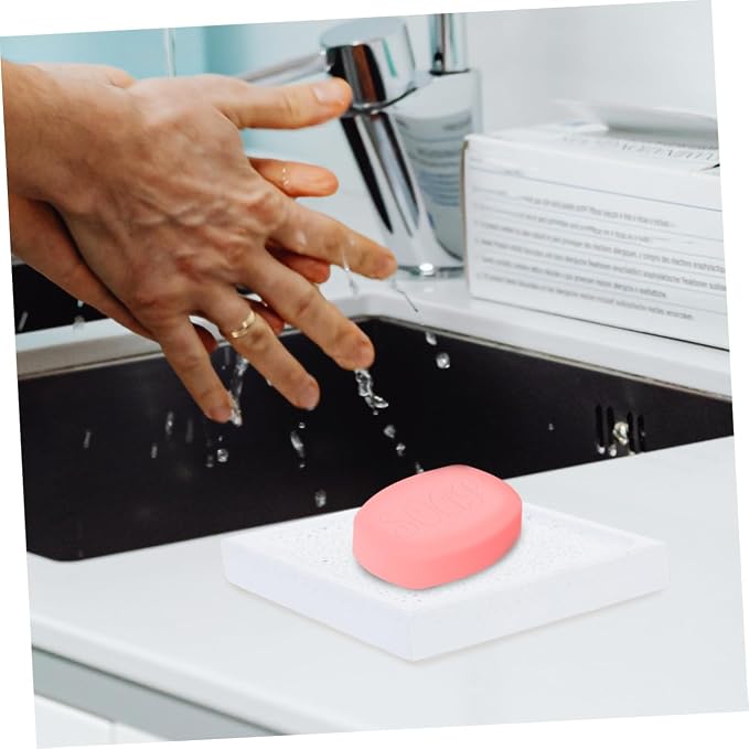 Hemobllo Water Absorbent Diatomite Soap Holder Natural Diatom Earth Soap Dish Bathroom Tray with Quick Dry Moisture Absorbing Function