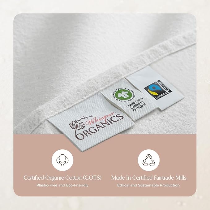 100% Organic Flannel Sheets Queen Size - GOTS Certified 100% Cotton Flannel Sheets Set with Comfortable Soft Brushed Finish & Deep Pocket - 1 Flat 1 Fitted & 2 Pillowcases (White, Queen)