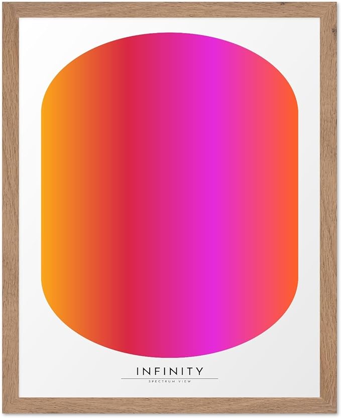 Monem Art Infinity Spectrum Gradient Print - Modern Geometric Abstract Poster - Wall Decor for Living Room, Bedroom or Office - 16x20 Beige Framed Wall Art by Rs Lab Studio