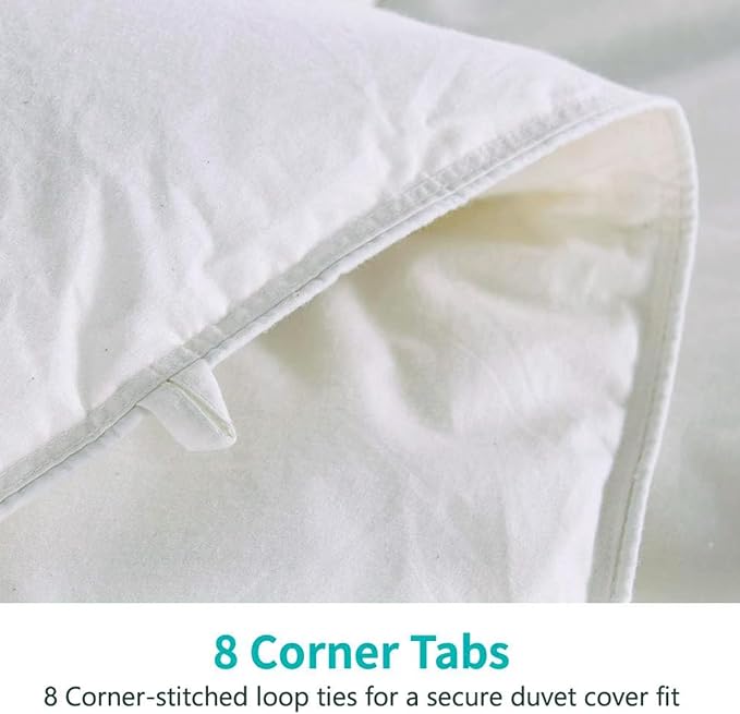 APSMILE Lightweight Down Feather Fibers Comforter Twin Size, Fluffy Duvet Insert for Warm Weather/Hot Sleepers -Ultra Soft 100% Organic Cotton Cover, Cooling Summer Duvet(Ivory White, 68x90)