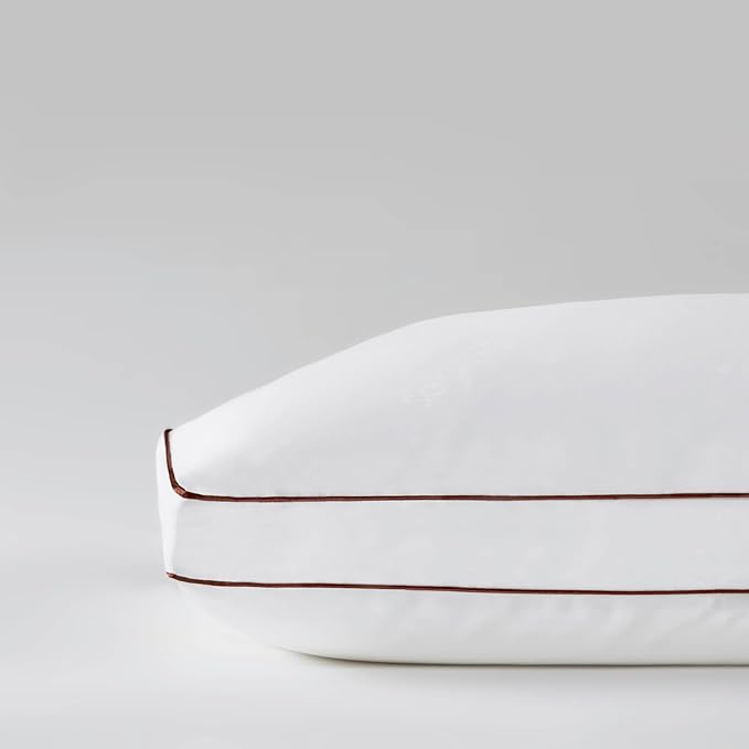 Saatva Latex Pillow - Standard Loft (4” - 5”) - Hypoallergenic Pillow with Shredded Latex Core - Breathable - Machine Washable Organic Cotton Cover - Queen (28"x18") 1 Pack