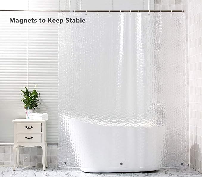 Ryhpez Shower Curtain Liner - Clear Shower Curtain Set with Hooks | 72"x78"…