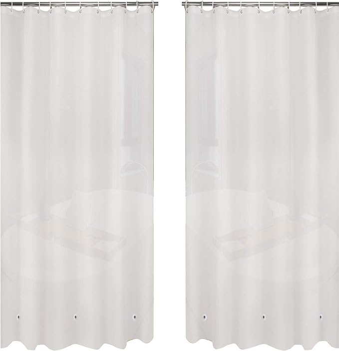 Ghooss PEVA 4G Shower Curtain Liner (Pack of 2), Waterproof Bathroom Liner, 72 Inch by 72 Inch - Frost
