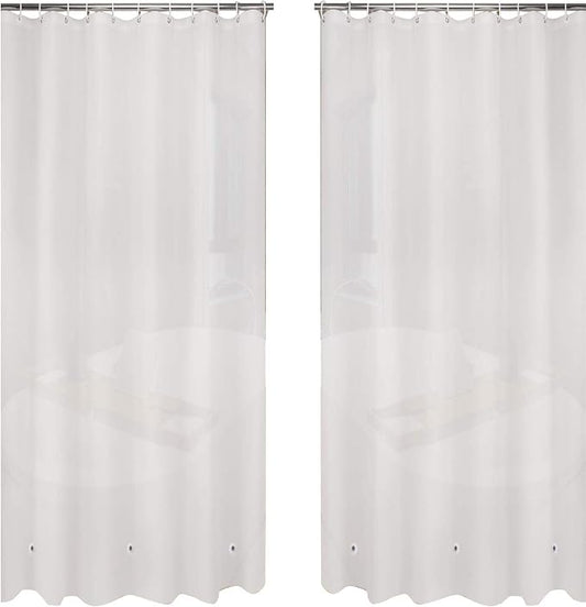 Ghooss PEVA 4G Shower Curtain Liner (Pack of 2), Waterproof Bathroom Liner, 72 Inch by 72 Inch - Frost
